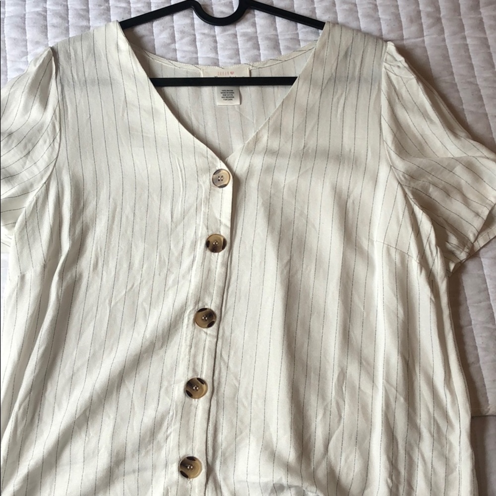 Small Striped Button Down Blouse